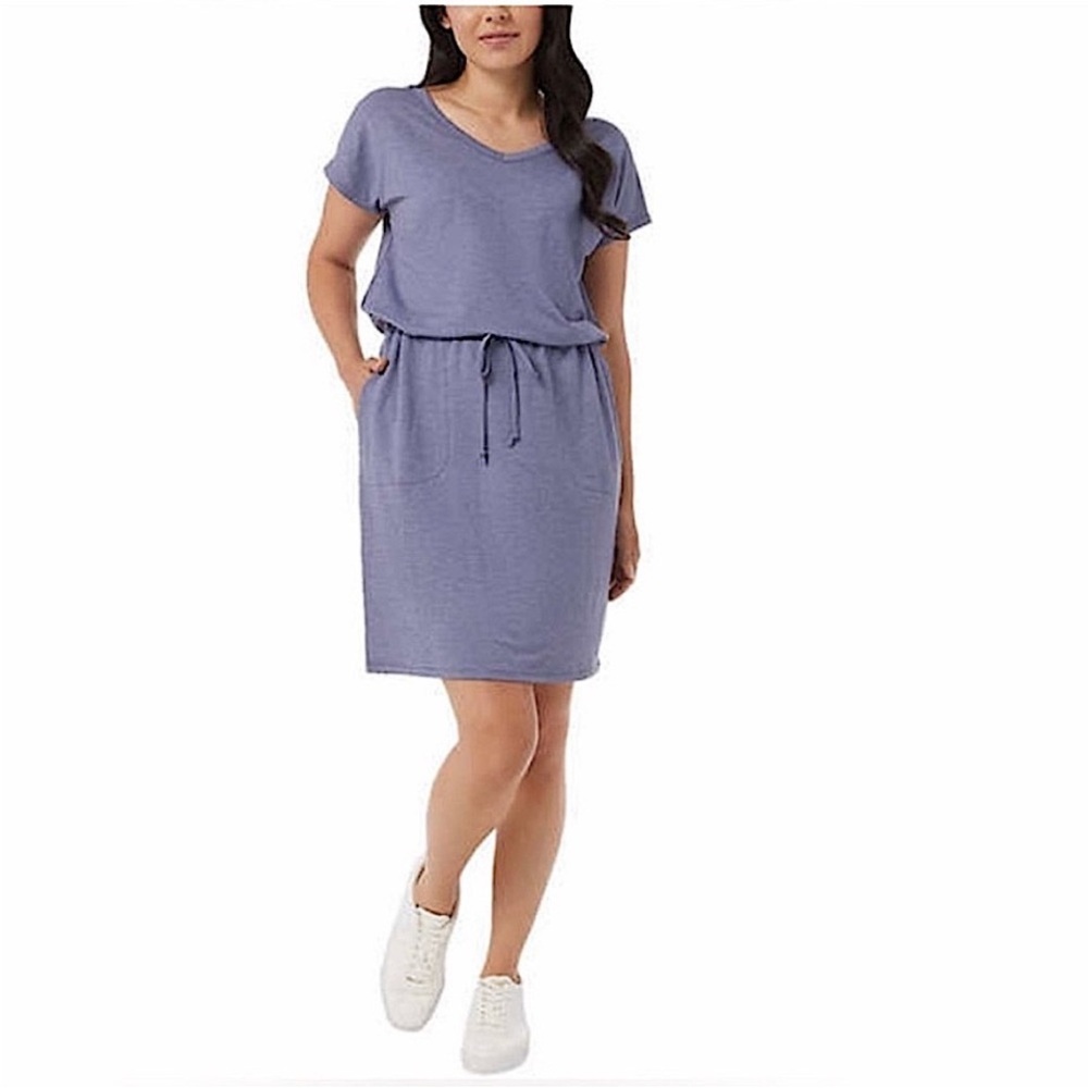 32* Degrees Cool Womens' Heather Porcelain Blue Cinched Luxe Midi Dress XL